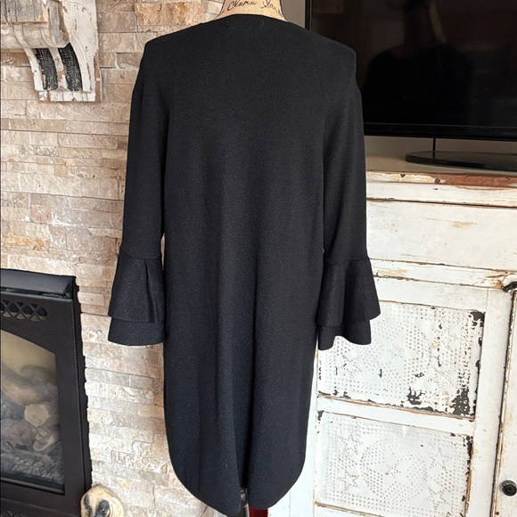 Anthropologie Claudette ruffled sweater dress drop shoulder metallic sparkle - Picture 13 of 16